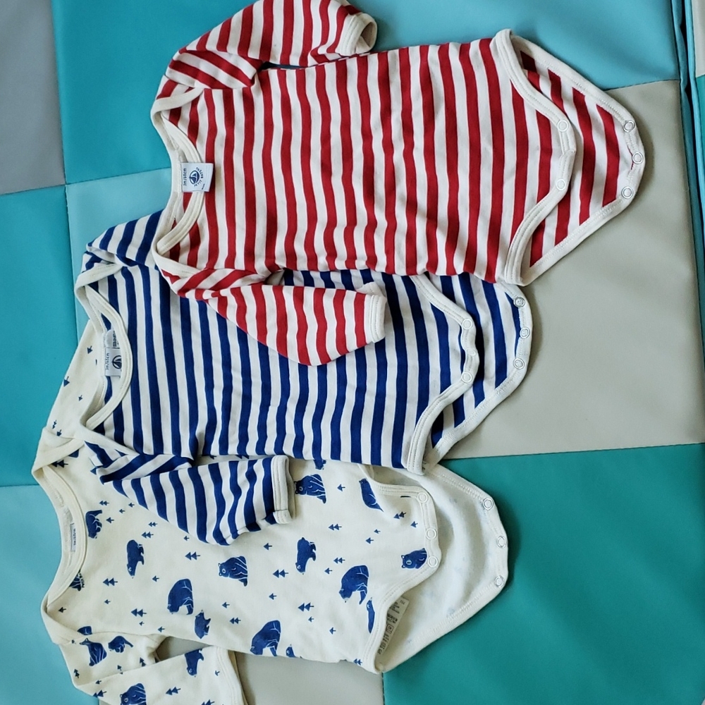 Petit Bateau Long Sleeve Onesie Bundle